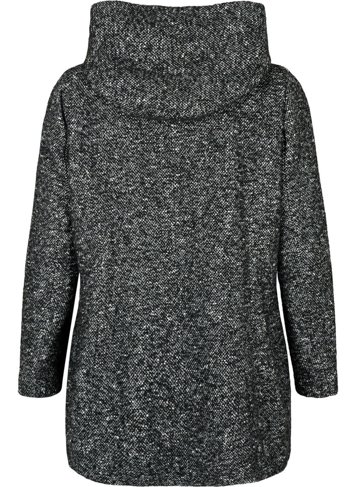 Manteau bouclé en laine, Black Mel., Packshot image number 1