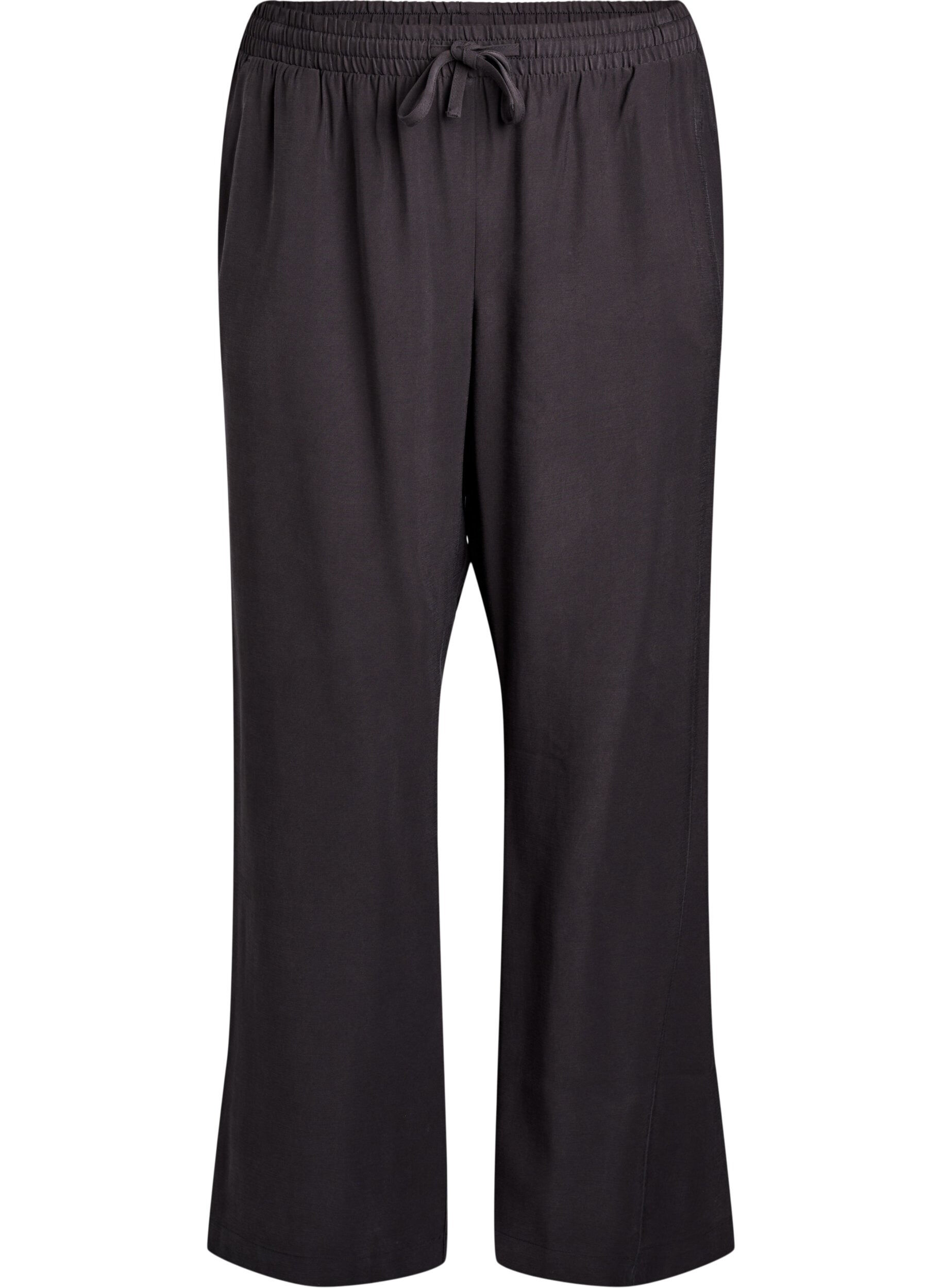 Zizzi FLASH - Pantalon en viscose avec ceinture &eacute;lastique, Gris anthracite, Packshot image number 0