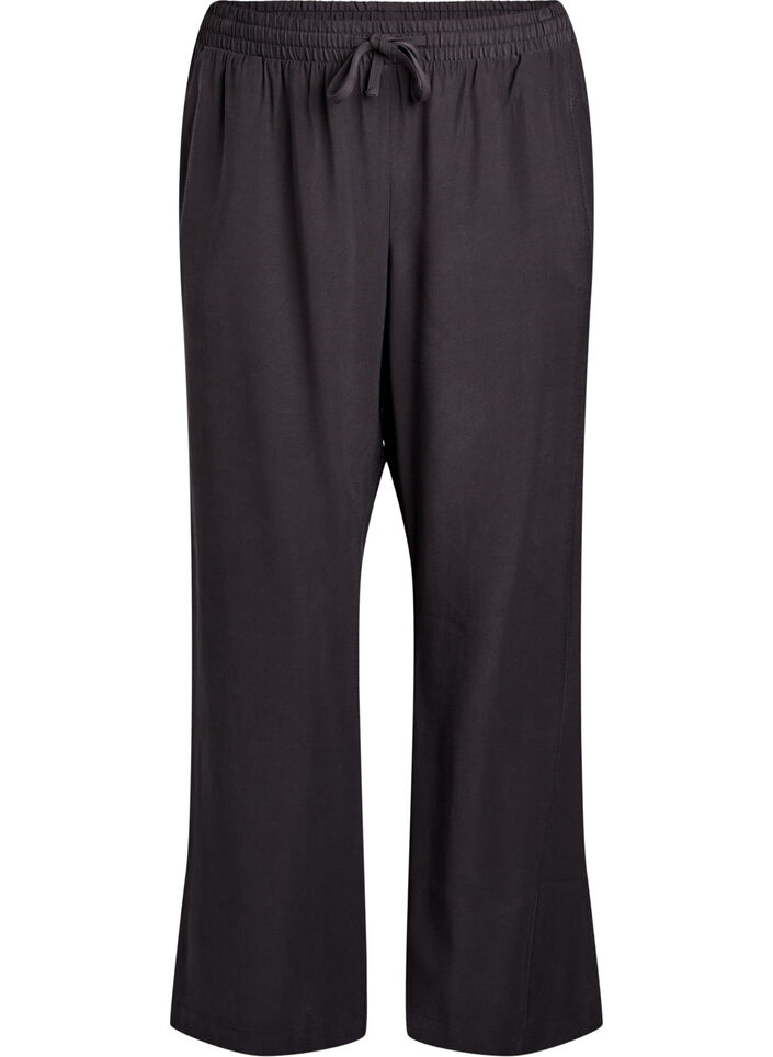FLASH - Pantalon en viscose avec ceinture élastique, Gris anthracite, Packshot image number 0