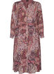 Robe midi &agrave; imprim&eacute; cachemire et taille &eacute;lastique, Violet, Packshot image number 0