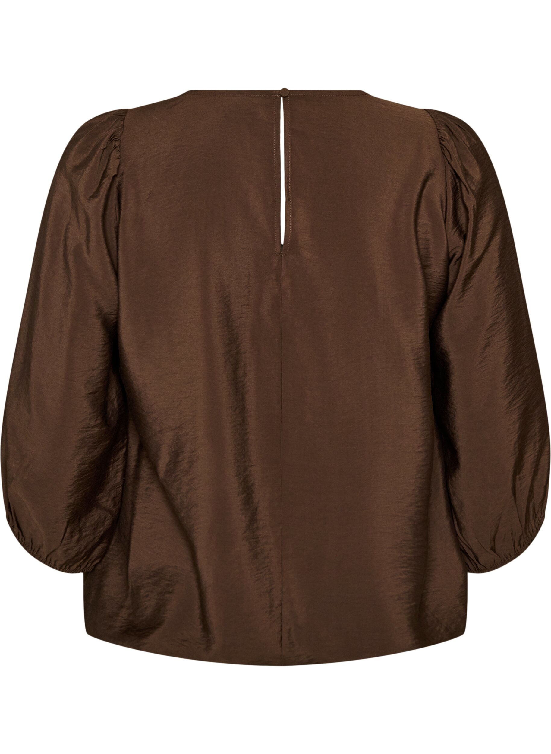ZizziBlouse avec manches 3/4 et d&eacute;tails en dentelle, Marron, Packshot image number 1