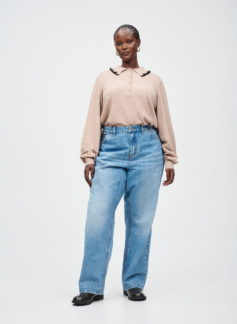 Polo avec col détaillé, , Model