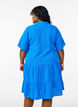 Robe courte &eacute;vas&eacute;e en mousseline de coton, Bleu, Model image number 2