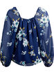 Chemisier en mousseline avec imprim&eacute; floral et manches longues, Bleu, Packshot image number 1