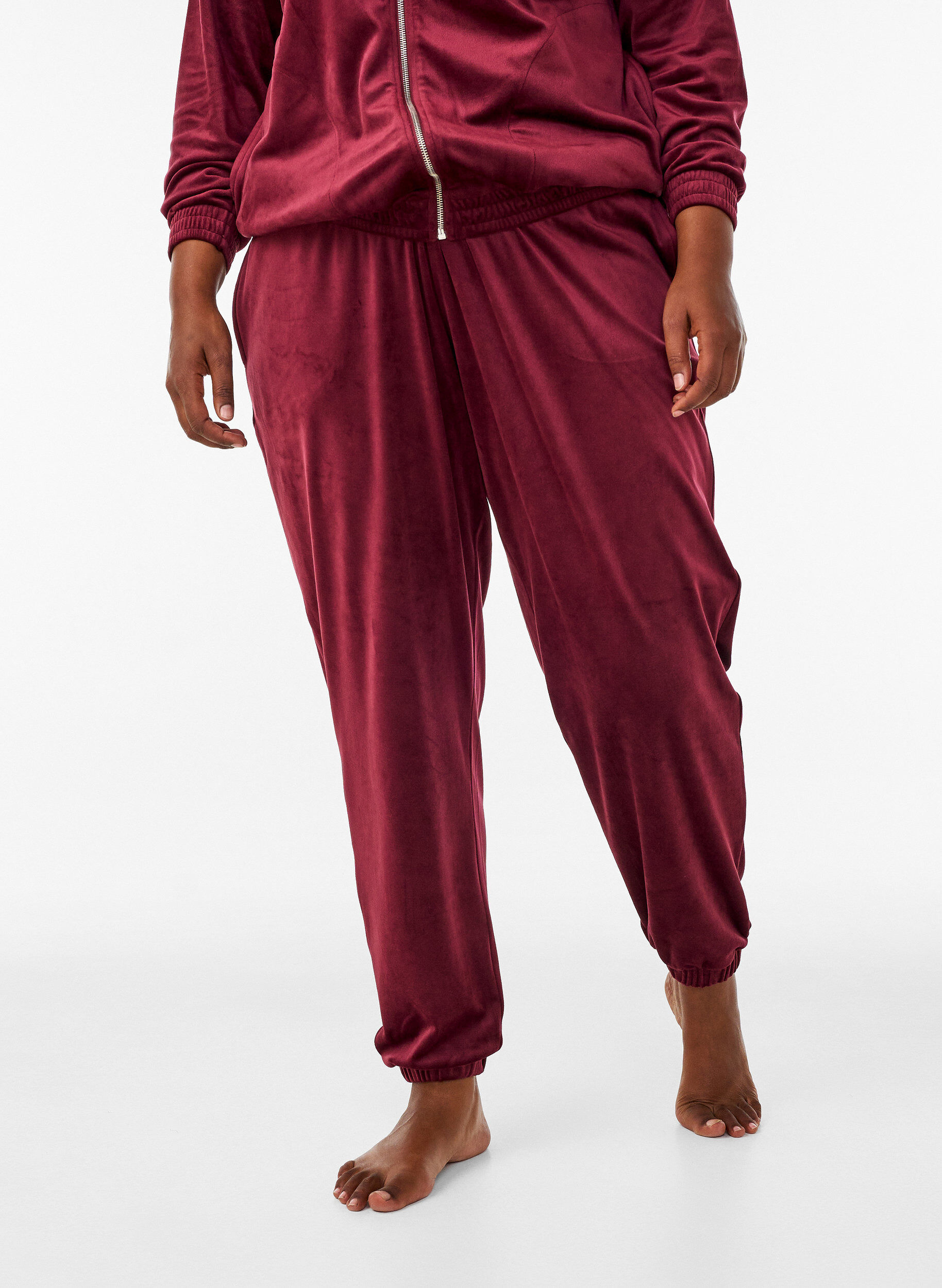 ZizziPantalon ample en velours, Bordeaux, Model image number 2