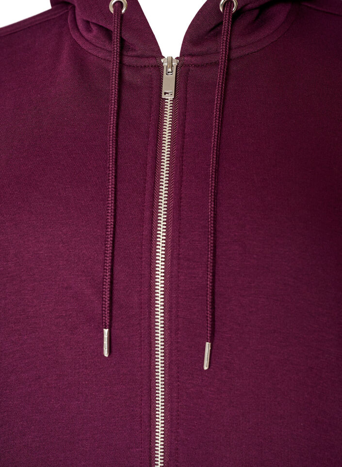 Sweat &agrave; capuche zipp&eacute; avec poches, Violet, Packshot image number 2