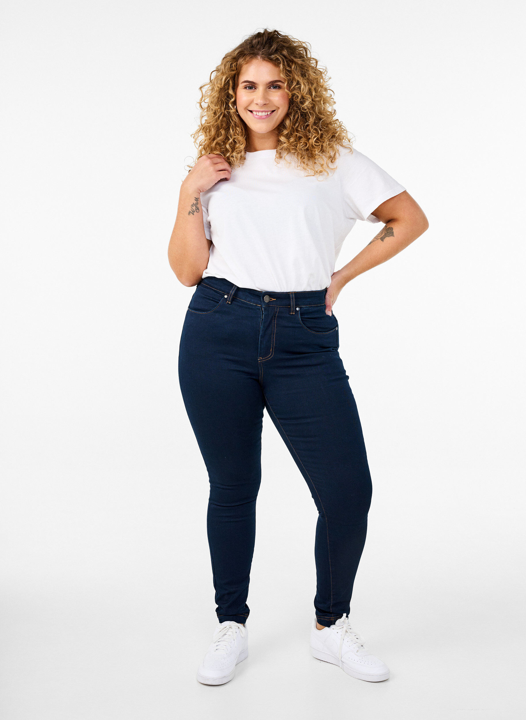 ZizziJean Amy super slim &agrave; taille haute, Unwashed, Model image number 0