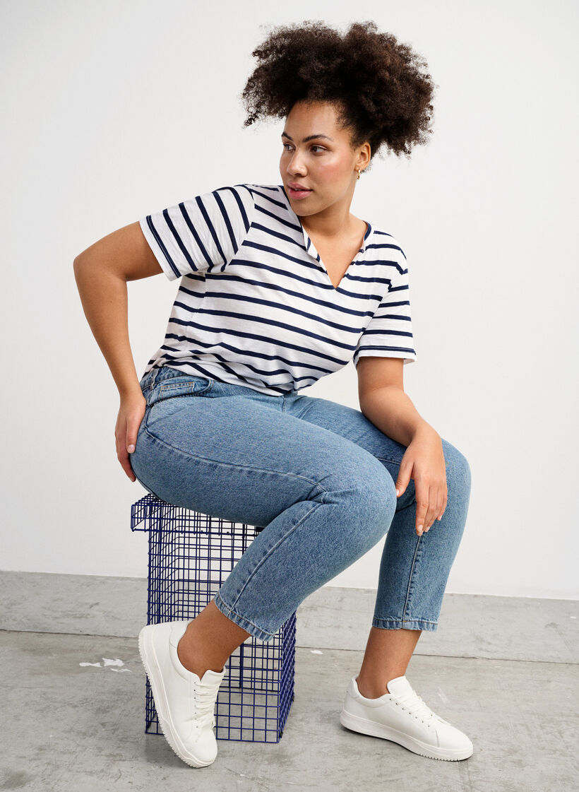 Baskets larges en cuir, White, Image image number 0