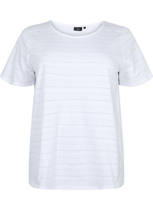 T-shirt en coton à manches courtes, Bright White, Packshot image number 0