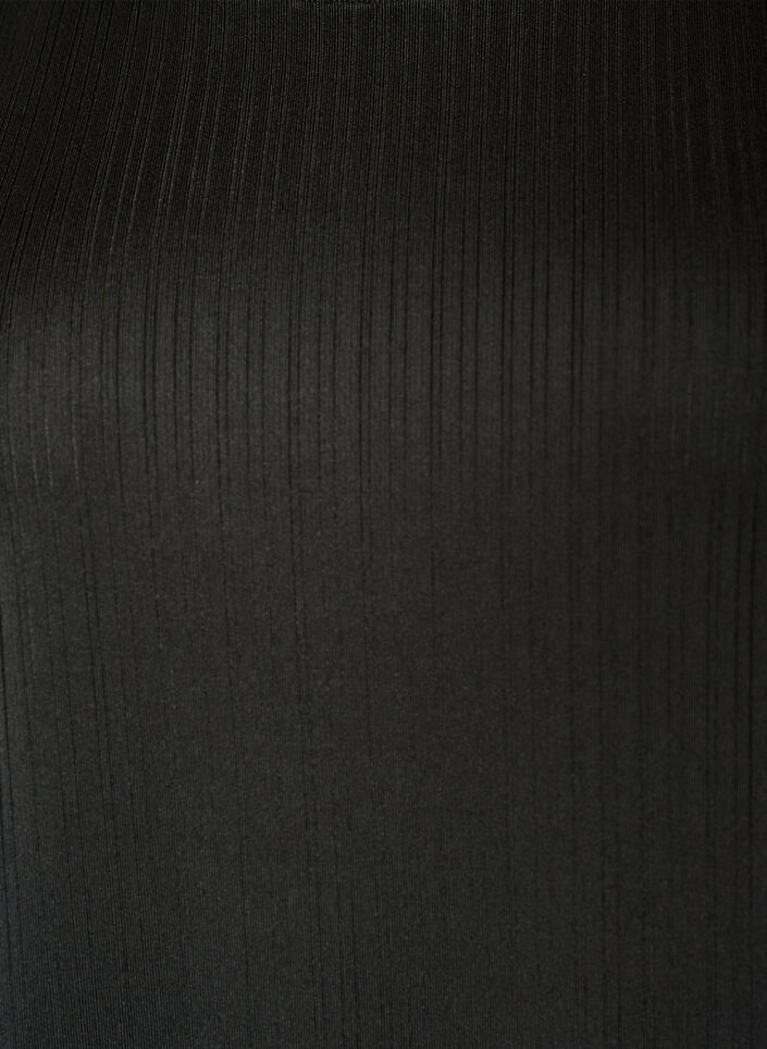 Blouse en jersey avec rayures textur&eacute;es et ourlet smock&eacute;, Noir, Packshot image number 2