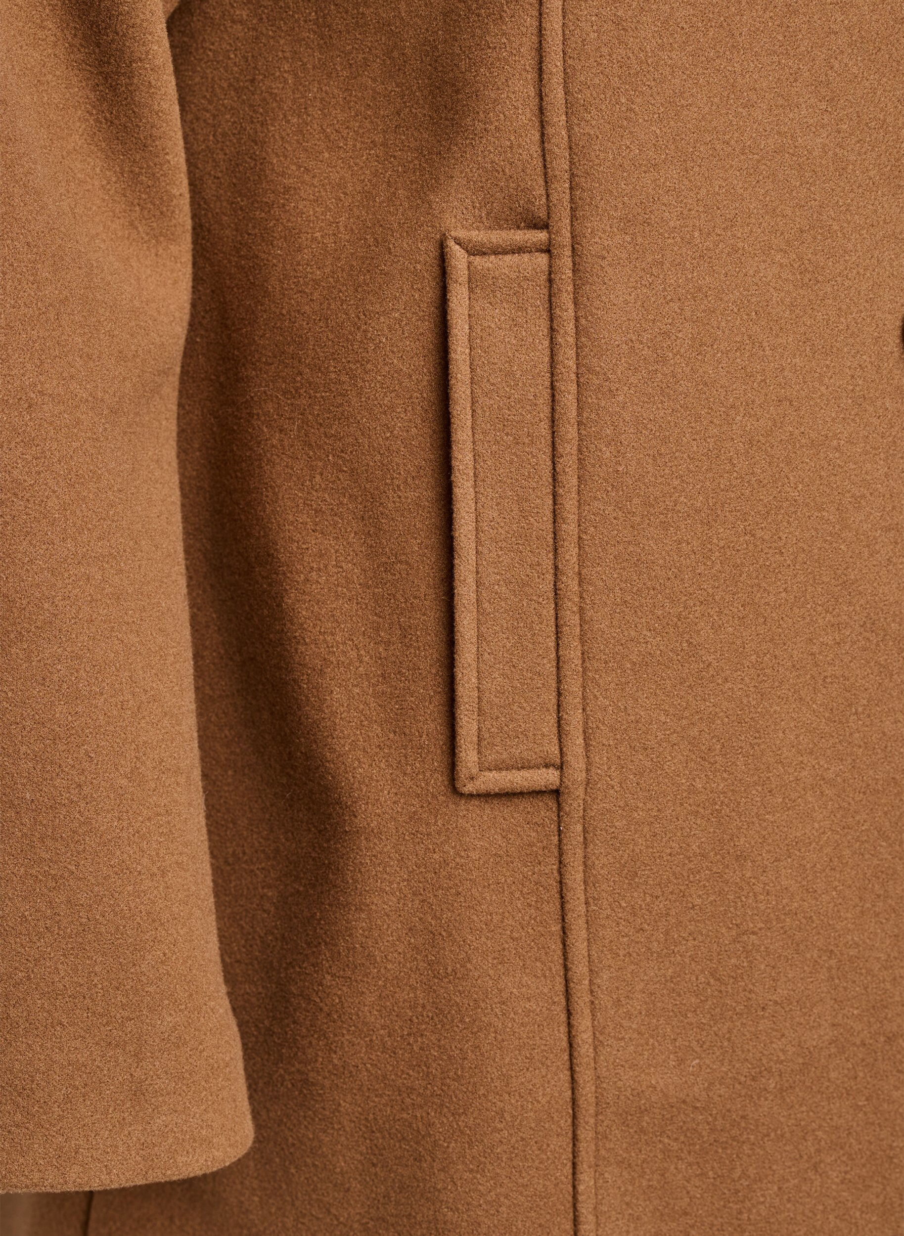 Zizzi Manteau court &agrave; la coupe &eacute;vas&eacute;e, Marron, Packshot image number 3