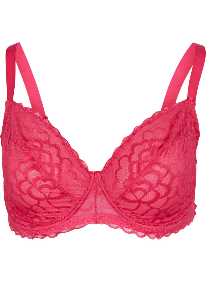 Soutien-gorge avec armature et dentelle, Rose, Packshot image number 0