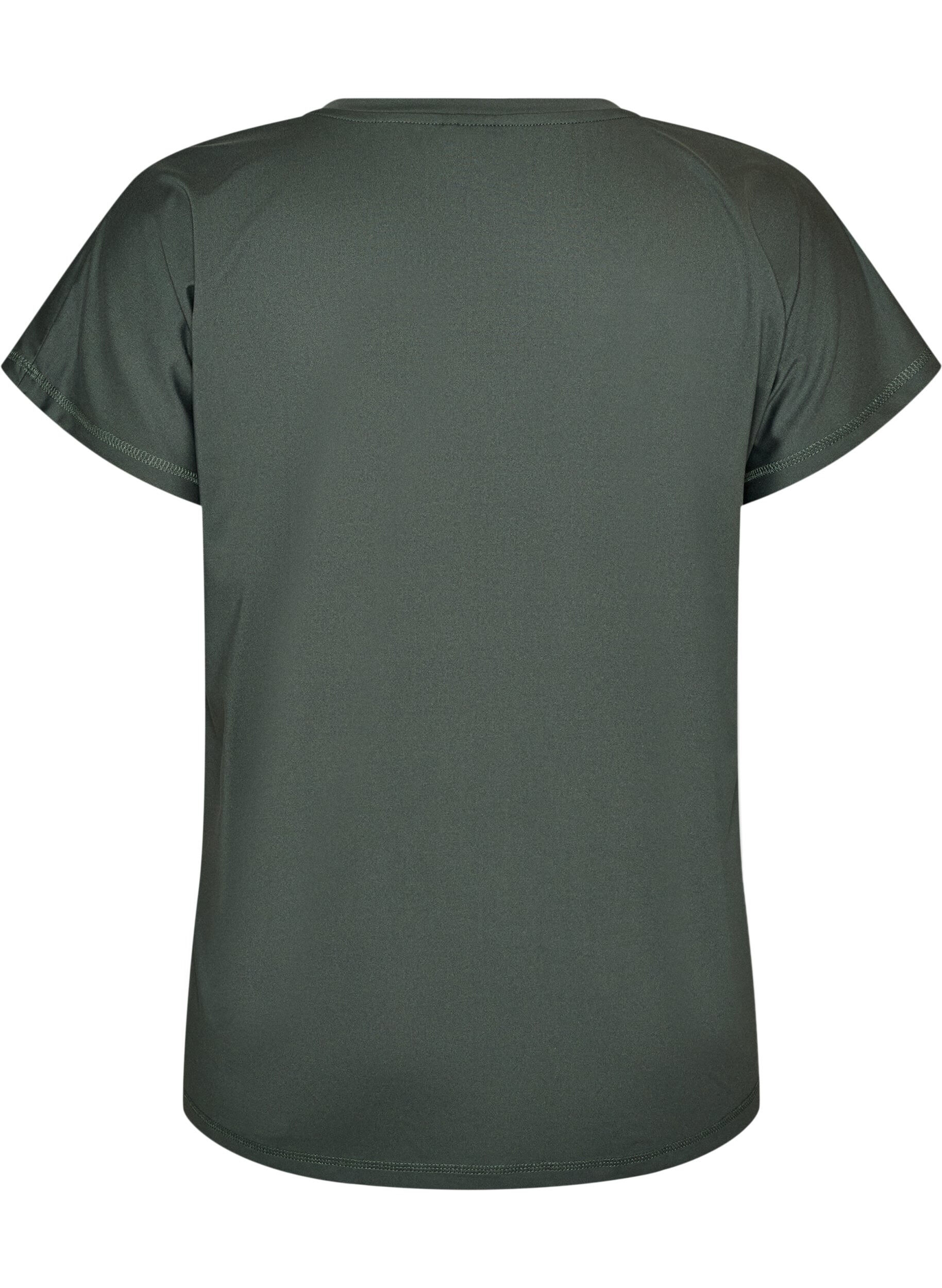 ZizziLoose training t-shirt with V-neck, Vert fonc&eacute;, Packshot image number 1
