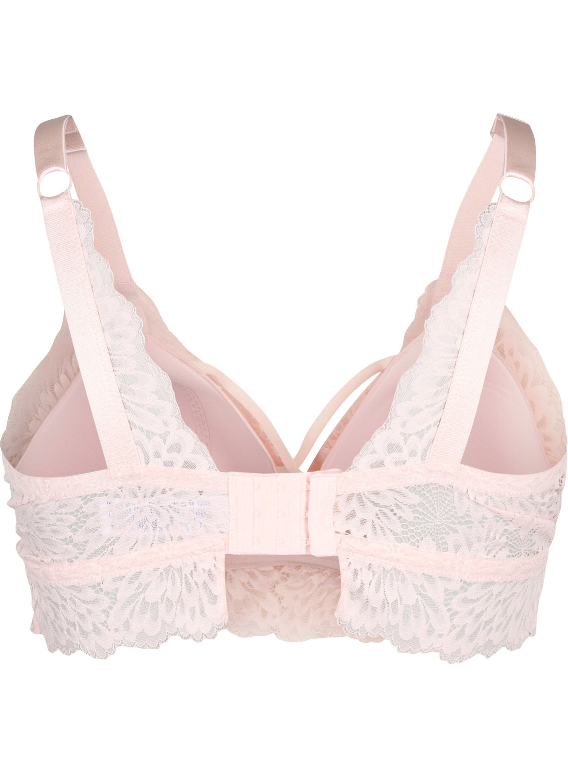 Zizzi Bralette avec d&eacute;tail de cordon et rembourrage doux, Peach Blush, Packshot image number 1