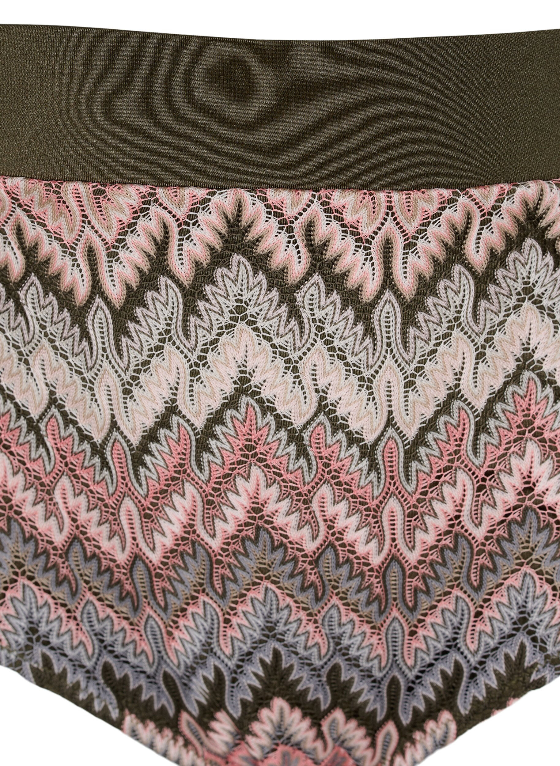 Zizzi Culotte de bikini &agrave; motifs avec taille haute, Beech AOP, Packshot image number 2