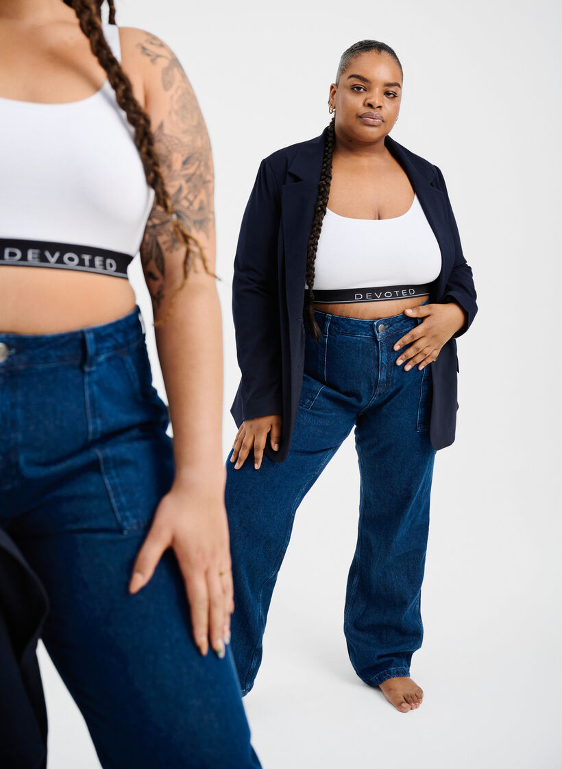 Jeans Cargo Ajusté Droit, Dark blue, Image image number 1