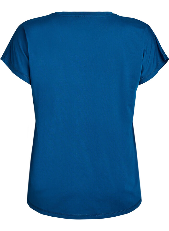 T-shirt de sport couleur unie, Bleu, Packshot image number 1