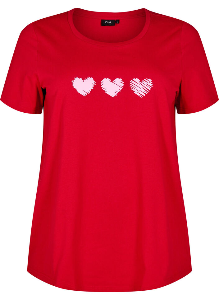 T-shirt en coton avec motif, Salsa w. Hearts, Packshot image number 0