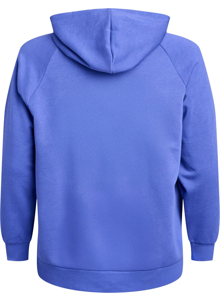 Sweat &agrave; capuche avec motif brod&eacute; devant, Bleu, Packshot image number 1