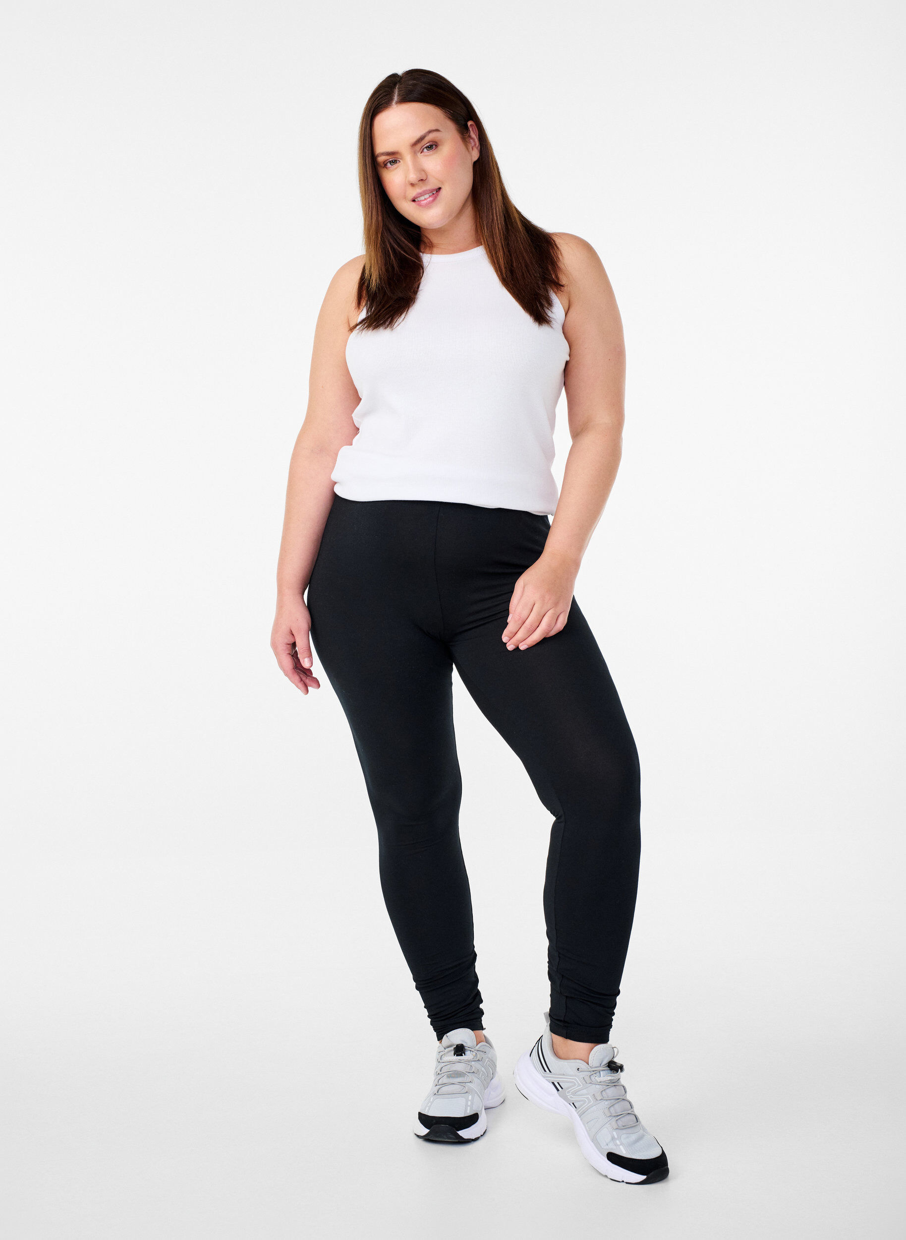 Zizzi Leggings basiques en viscose, Noir, Model image number 1