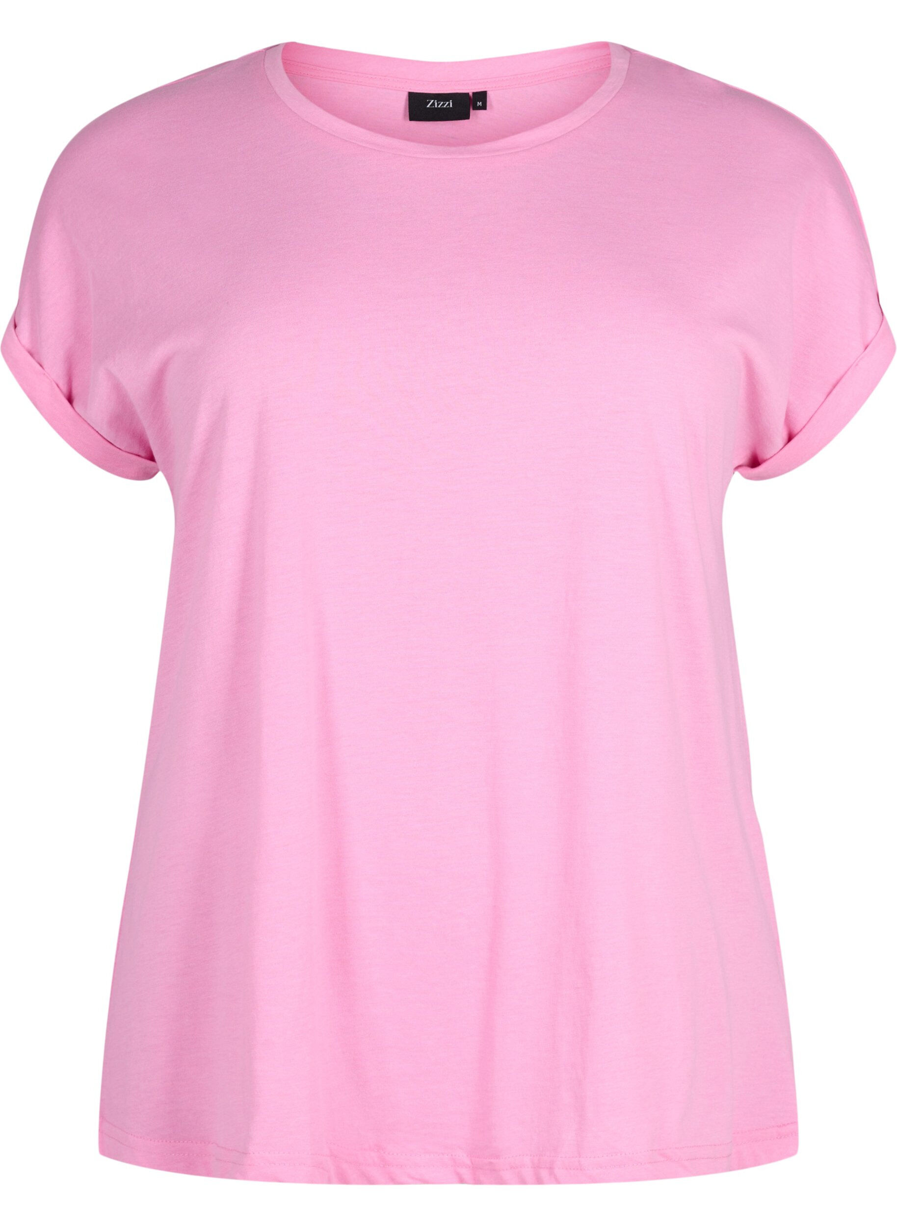 T-shirt &agrave; manches courtes en coton m&eacute;lang&eacute;