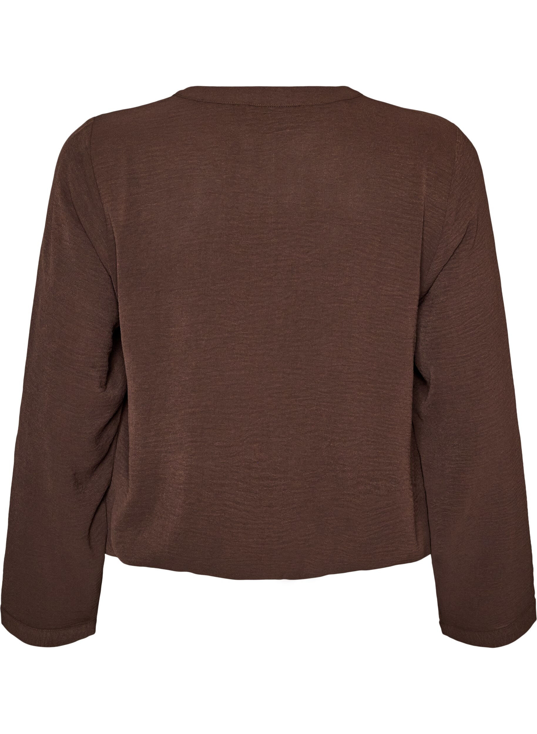 ZizziBlouse &agrave; la silhouette ballon avec col en V, Marron, Packshot image number 1