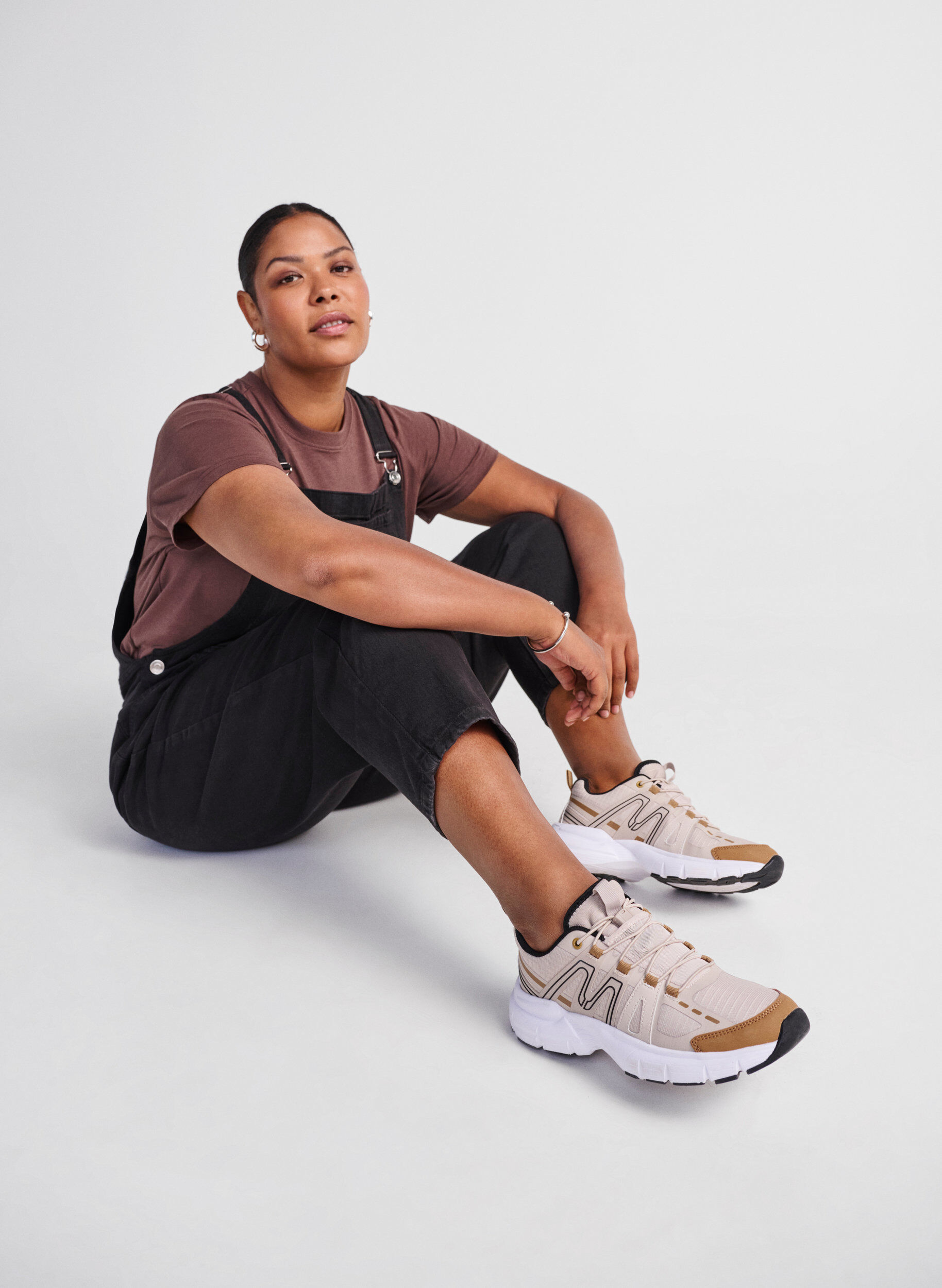 Zizzi Large - Baskets &agrave; lacets &eacute;lastiques, Birch, Image image number 0