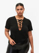  Blouse réversible avec cordon de serrage, Black, Model image number 0