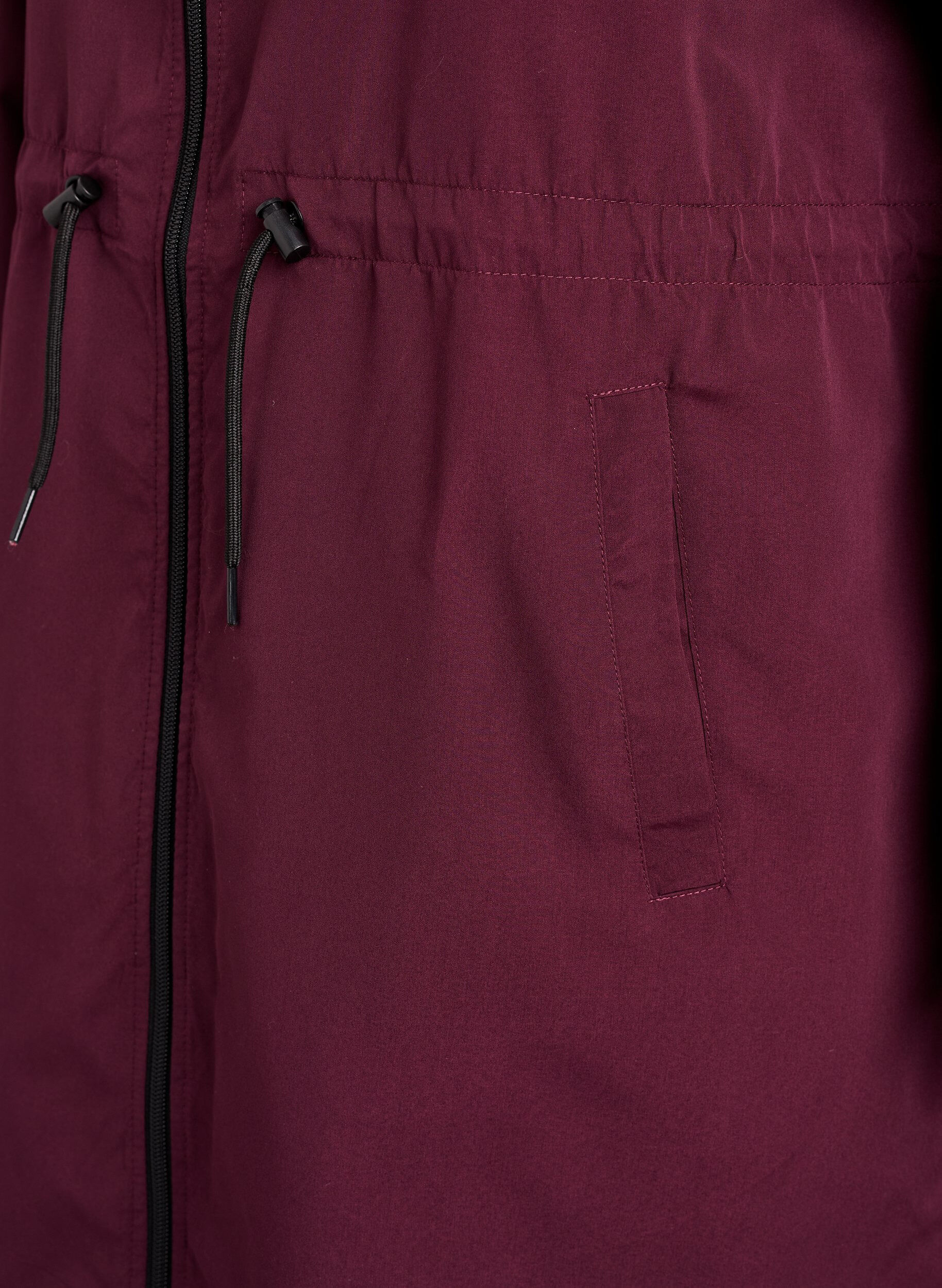 Zizzi Flash - Parka l&eacute;g&egrave;re avec capuche, Bordeaux, Packshot image number 3
