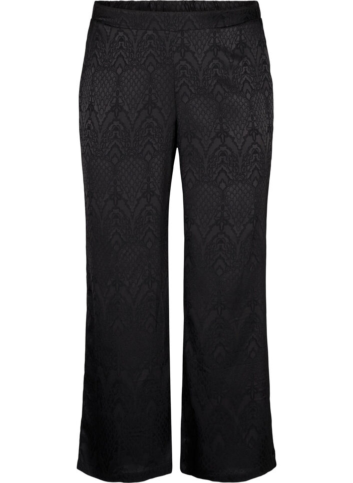 Pantalon avec motif texturé, Black, Packshot image number 0