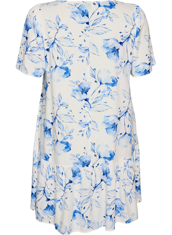 Robe en viscose avec d&eacute;coupe, Blanc, Packshot image number 1