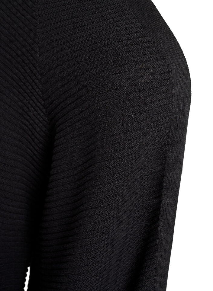 Cardigan long c&ocirc;tel&eacute; en coton, Noir, Packshot image number 2