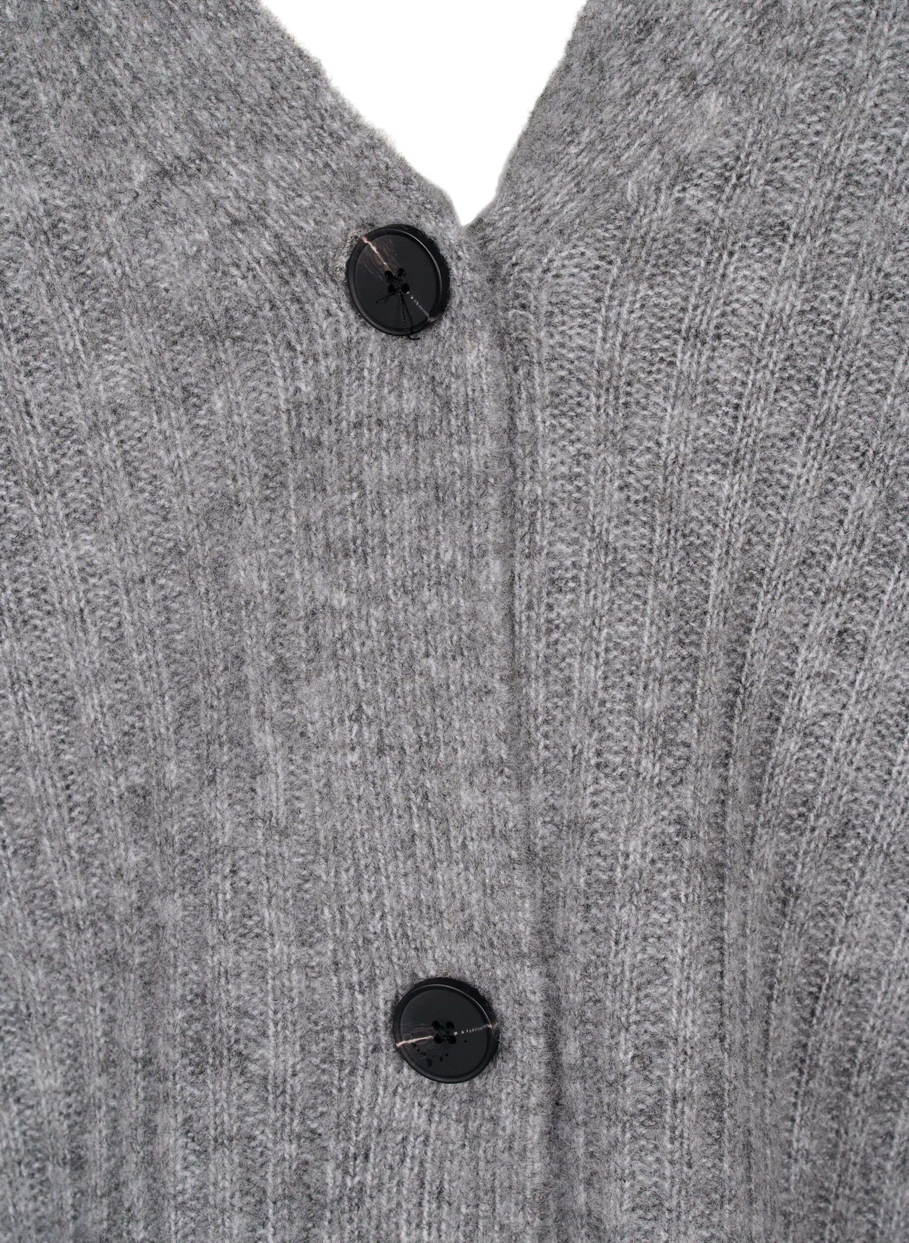 Zizzi Cardigan m&eacute;lang&eacute; en tricot c&ocirc;tel&eacute;, Light Grey Melange, Packshot image number 2