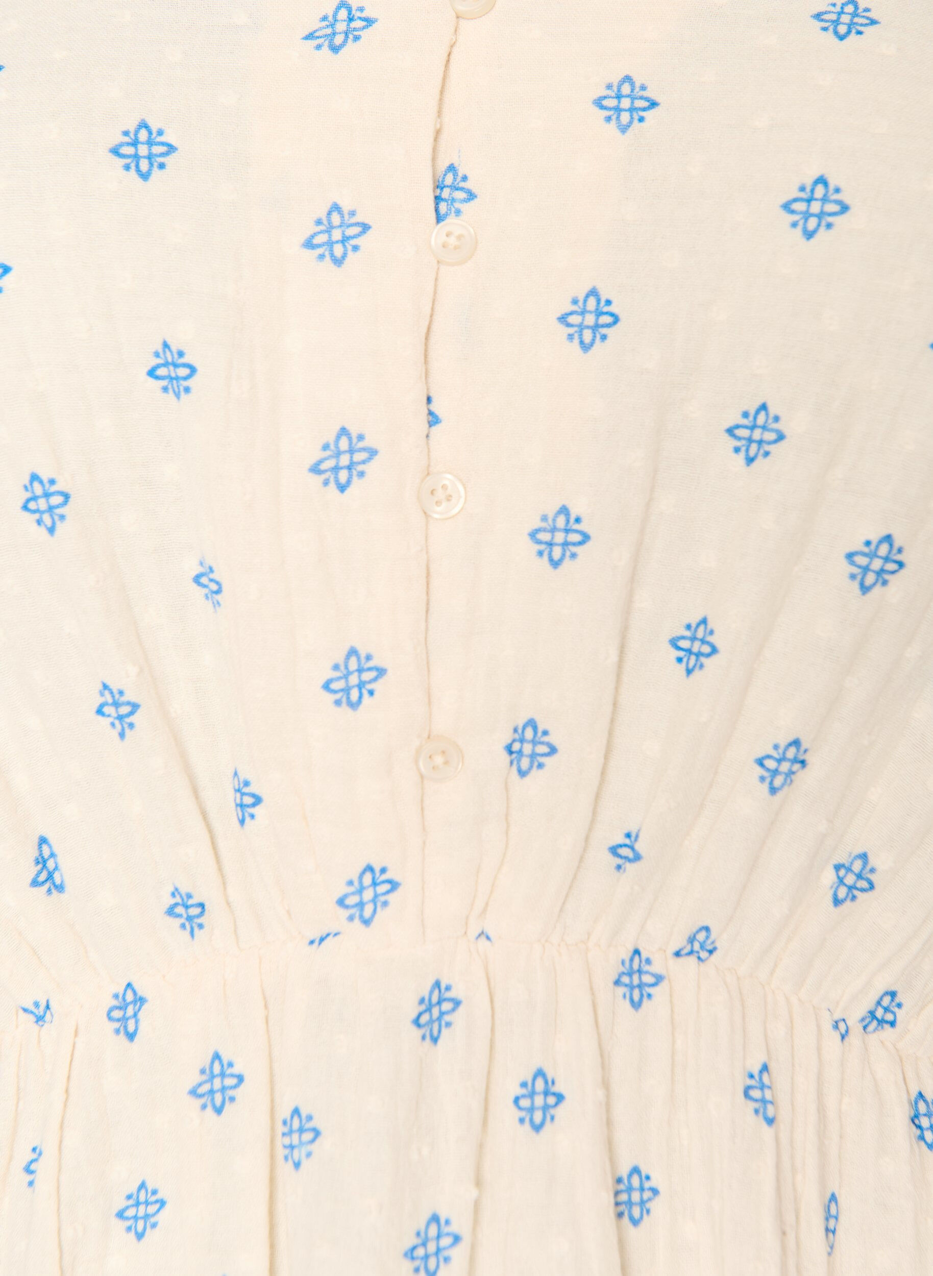 ZizziRobe imprim&eacute;e en coton avec une taille &eacute;lastique, Beige, Packshot image number 2