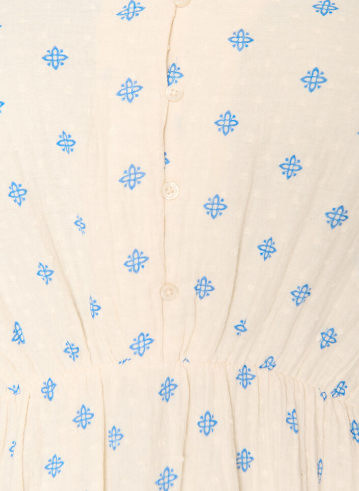 Robe imprim&eacute;e en coton avec une taille &eacute;lastique, Beige, Packshot image number 2