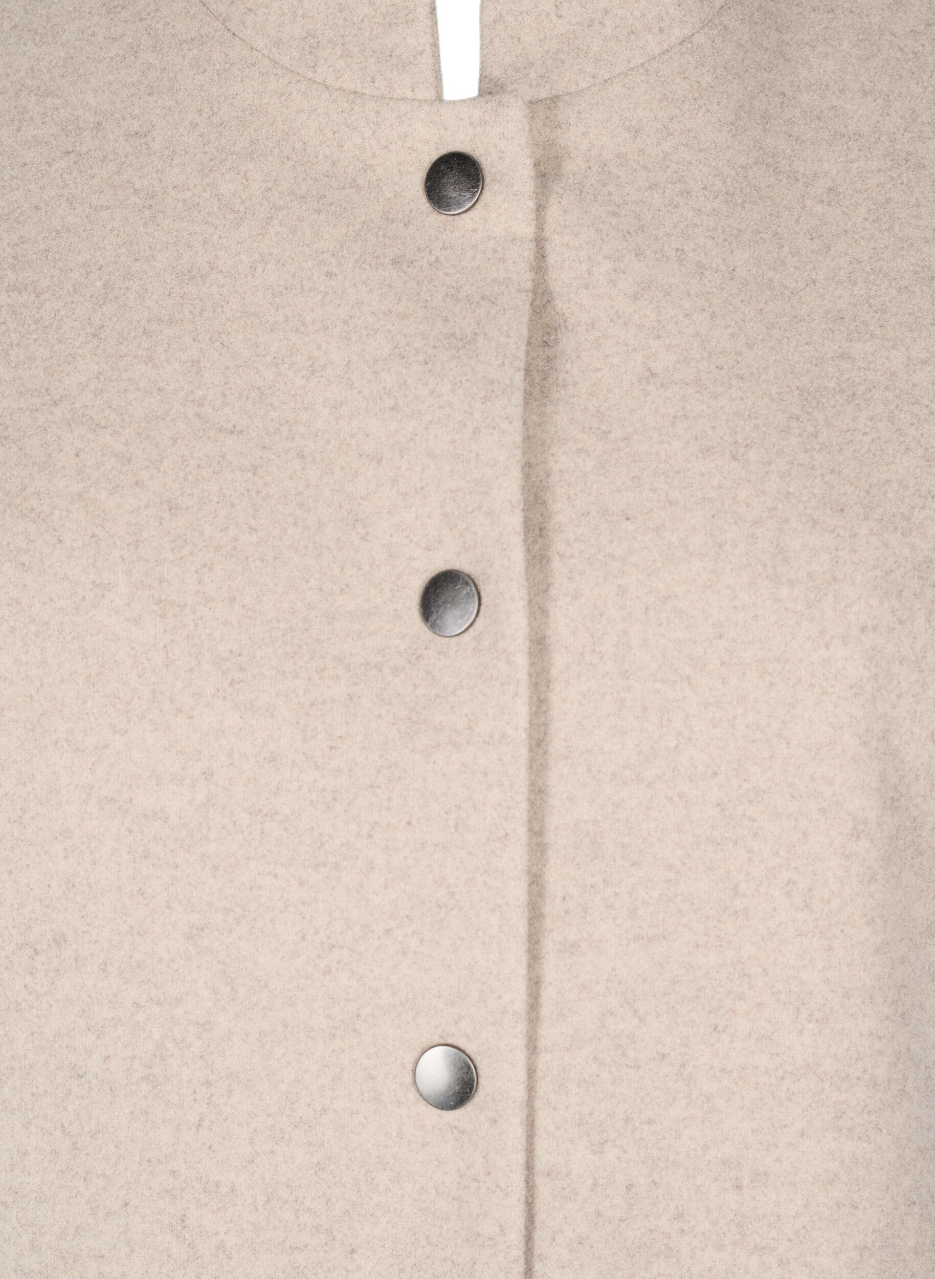 Zizzi Veste cape en tissu imitation laine et &agrave; manches courtes, Simply Taupe Mel., Packshot image number 2