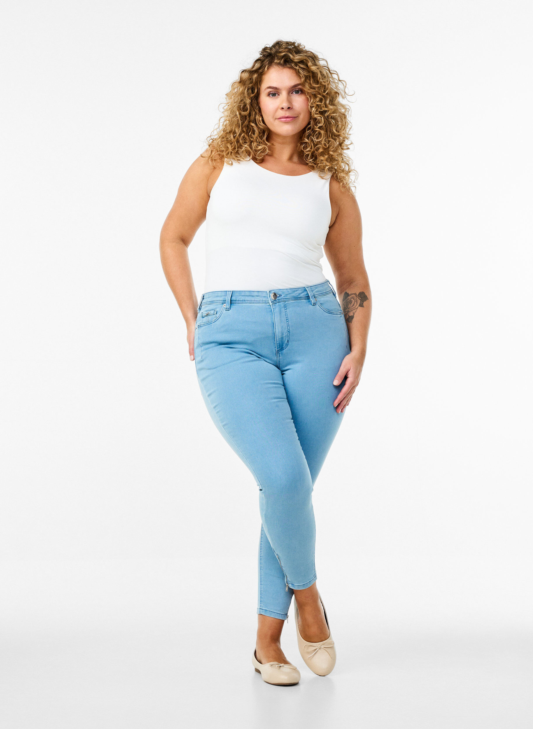 ZizziJean court Amy avec fermeture &eacute;clair, Bleu Clair, Model image number 0