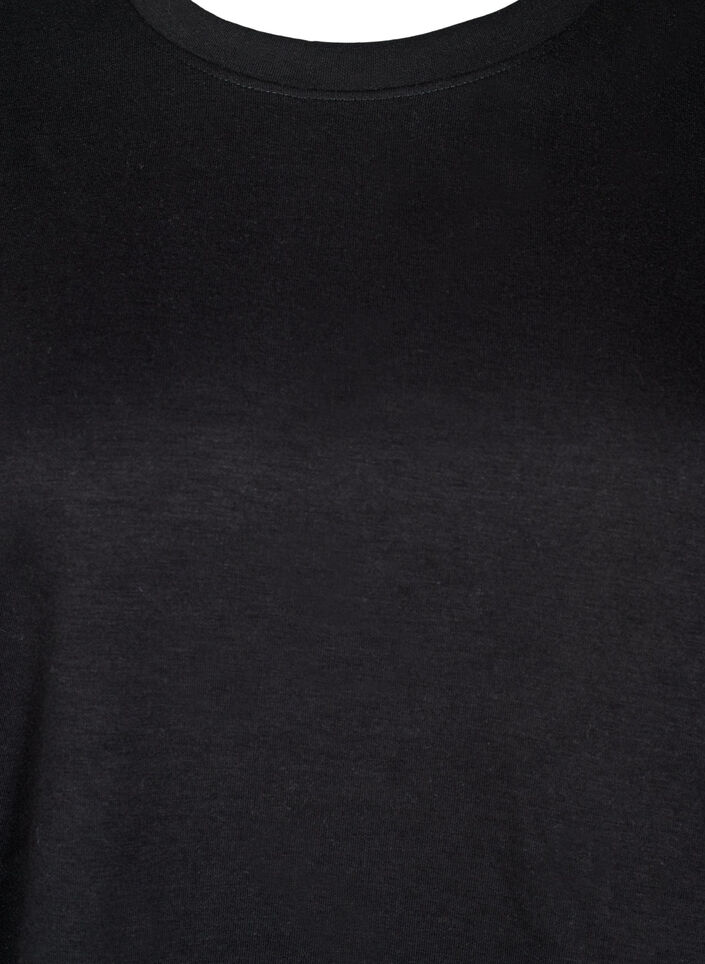 Sweat-shirt &agrave; col ras du cou, Noir, Packshot image number 2