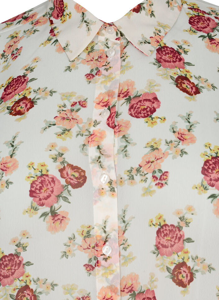 FLASH - Chemise à manches longues avec imprimé floral, Off White Flower, Packshot image number 2