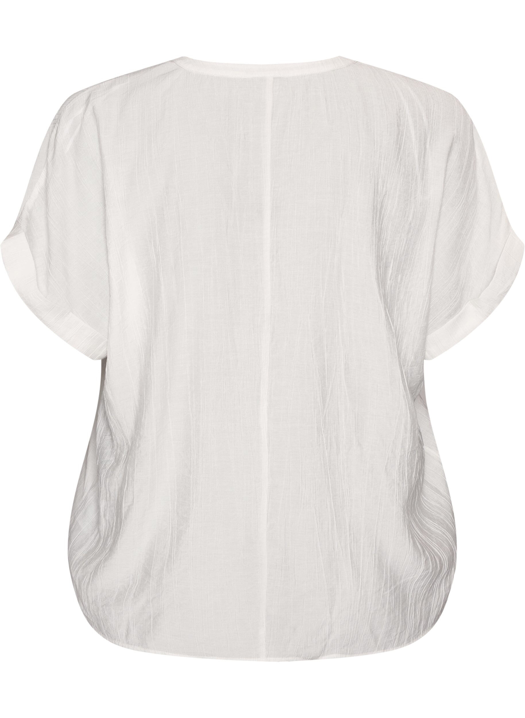 ZizziBlouse textur&eacute;e en viscose avec boutons, Vanille, Packshot image number 1