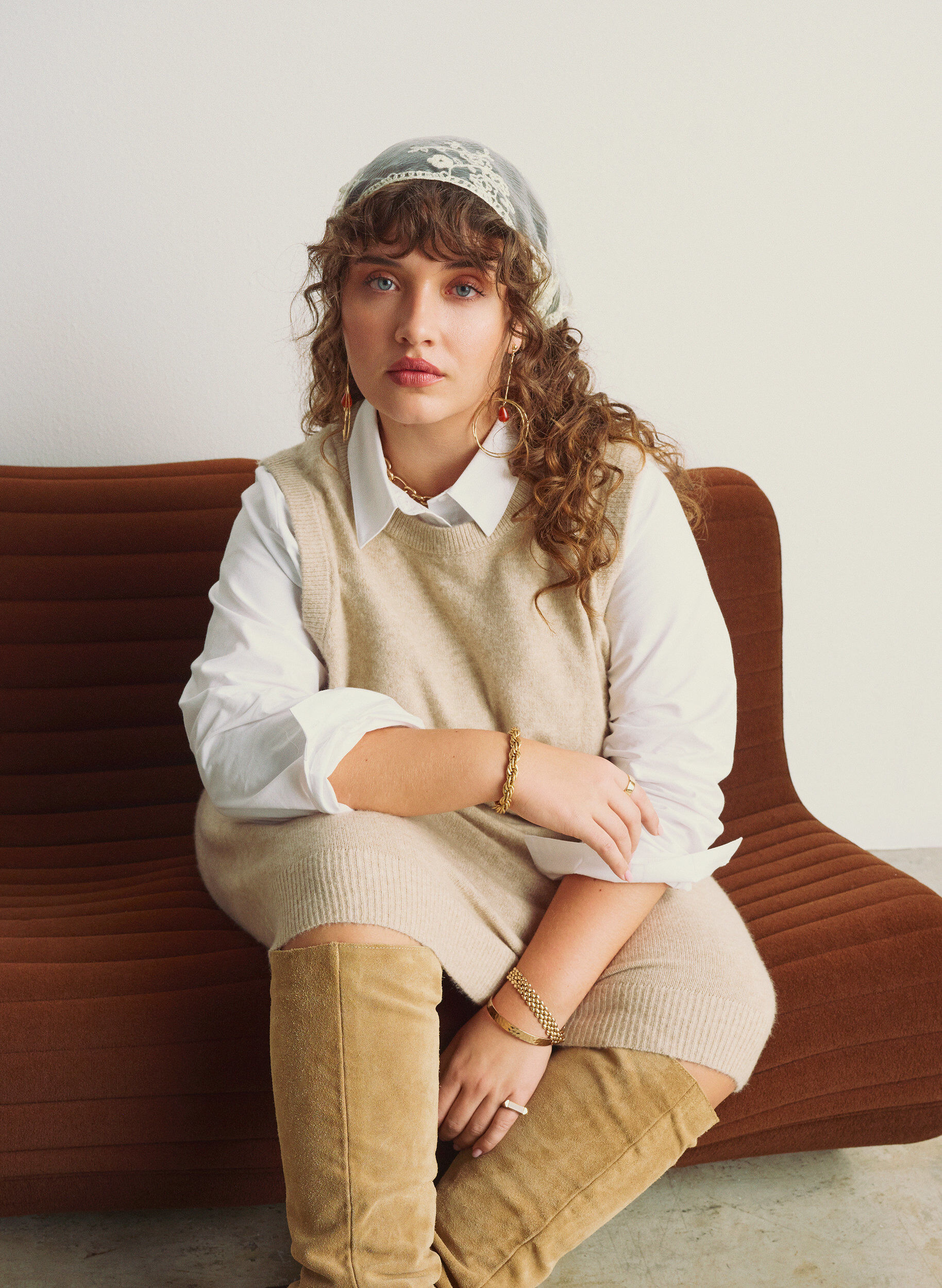 Zizzi &Eacute;charpe triangulaire en dentelle, Beige, Image image number 0