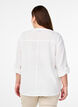 Chemisier en coton avec un col en V, Blanc, Model image number 2