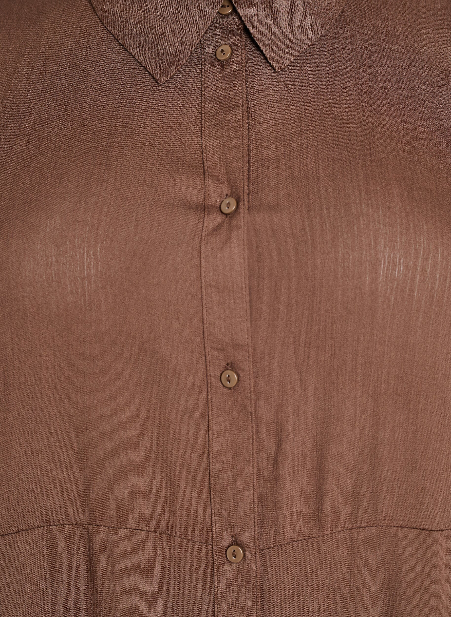 Zizzi Robe chemise mi-longue &agrave; manches courtes, Rain Drum, Packshot image number 2