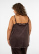 Top en velours avec bordure en dentelle, Marron, Model image number 2