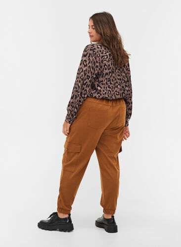 Pantalon ample avec bord élastique et poches, Rubber, Model image number 1