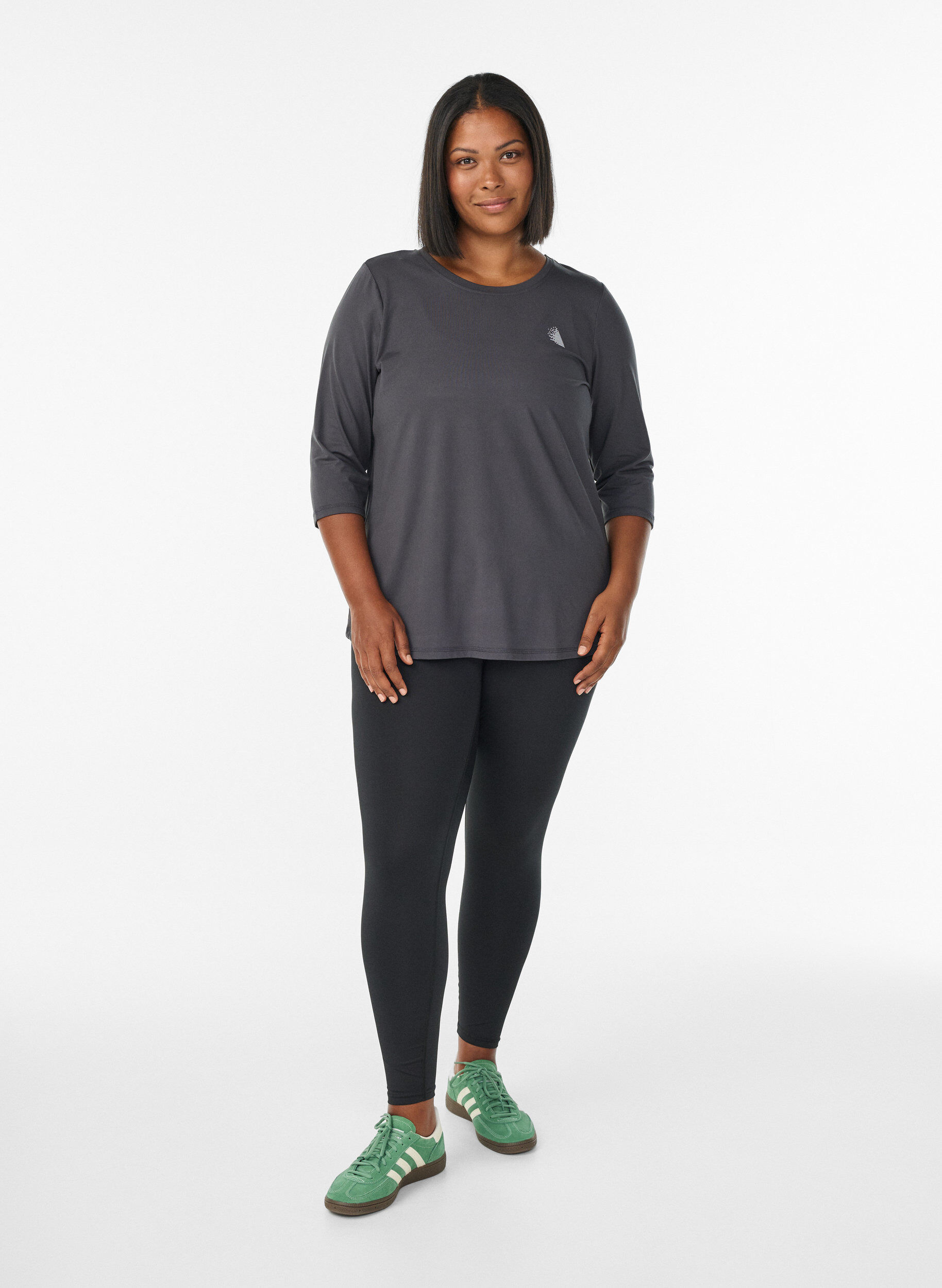 ZizziHaut de sport &agrave; manches 3/4, Gris anthracite, Model image number 1