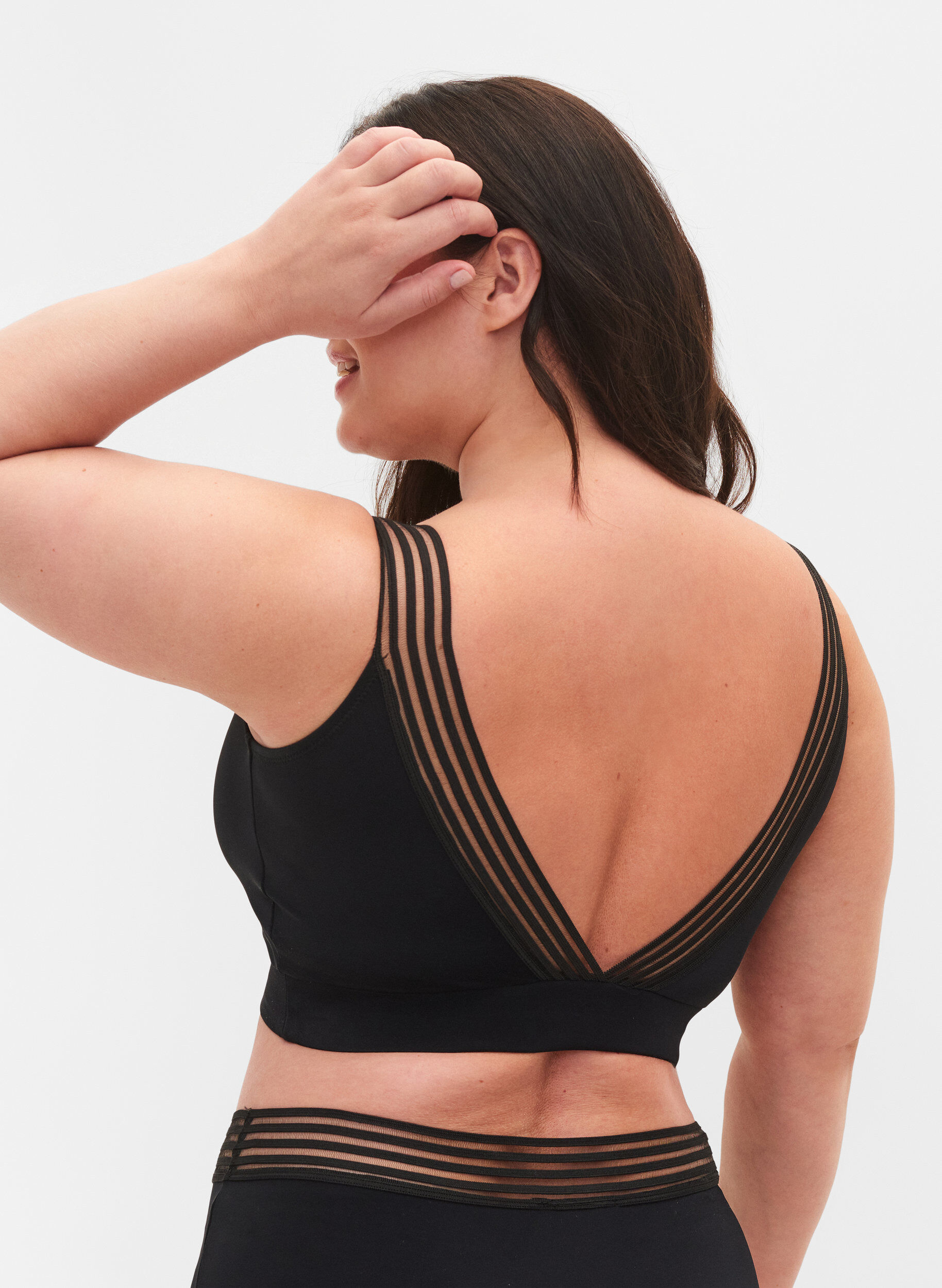 Zizzi Haut de bikini avec mesh, Black, Model image number 1