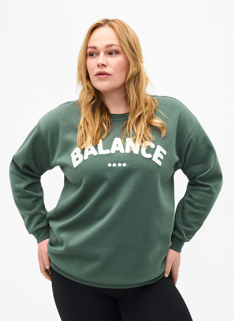 Sweatshirt avec motif &agrave; l'avant, Vert, Model image number 0