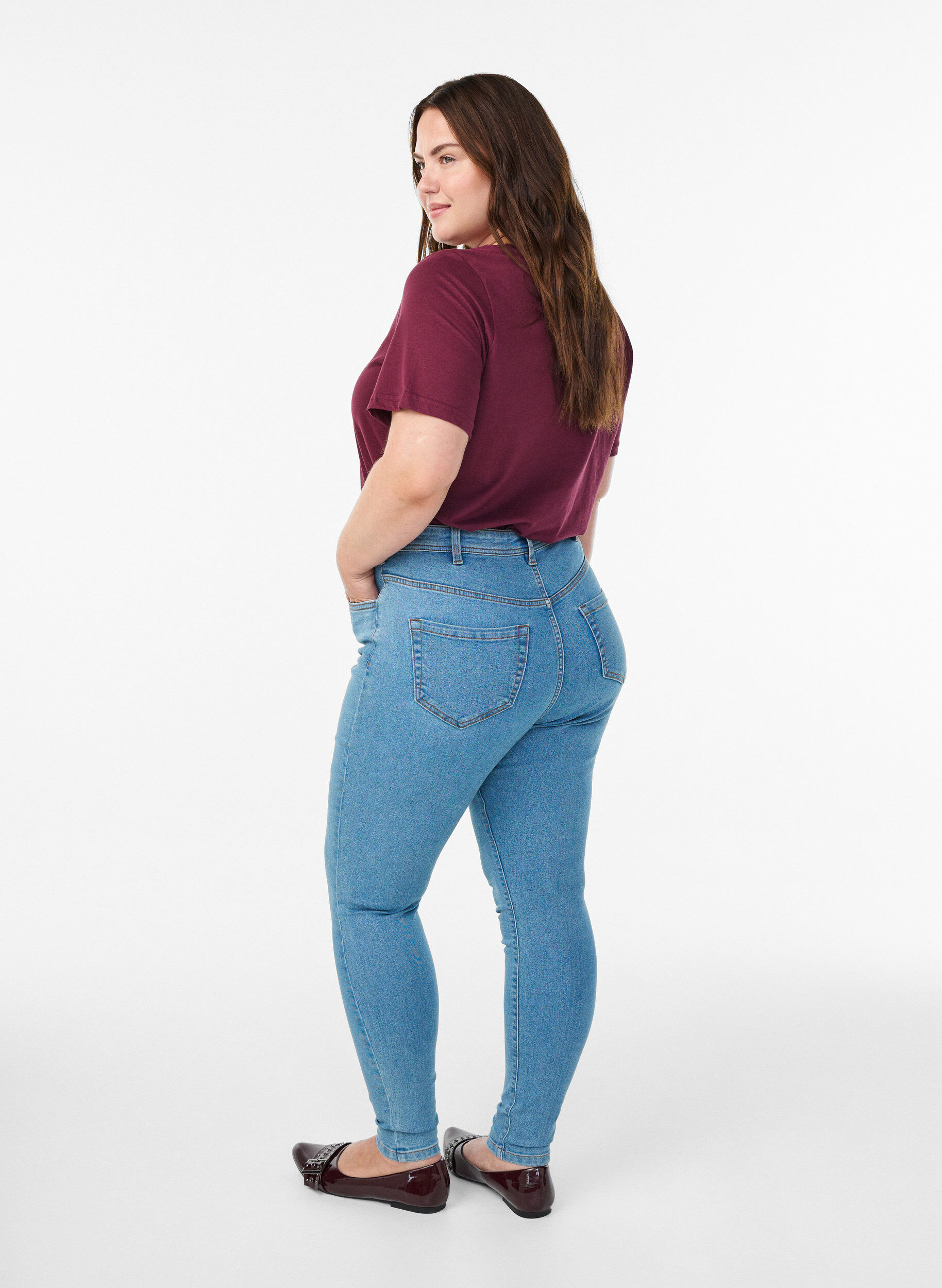 Zizzi Jeans avec coupe super slim, Bleu Clair, Model image number 1
