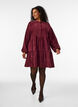 Robe en velours c&ocirc;tel&eacute; coupe A avec col montant, Bordeaux, Model image number 1